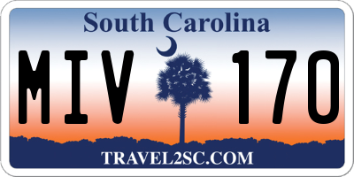 SC license plate MIV170