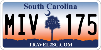 SC license plate MIV175
