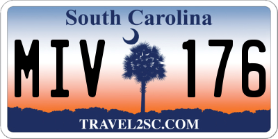 SC license plate MIV176