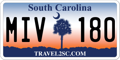 SC license plate MIV180