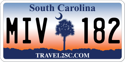 SC license plate MIV182