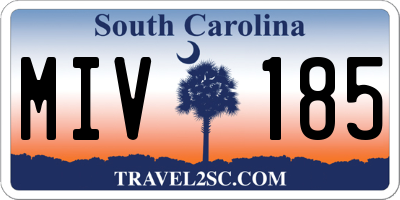 SC license plate MIV185