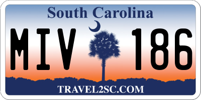 SC license plate MIV186