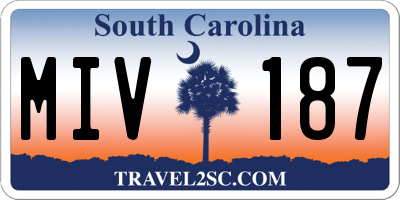 SC license plate MIV187