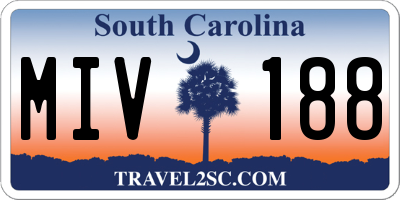 SC license plate MIV188
