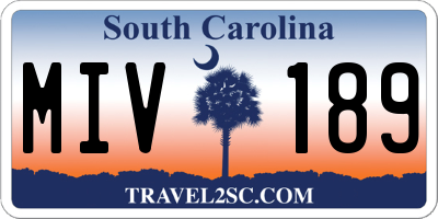 SC license plate MIV189