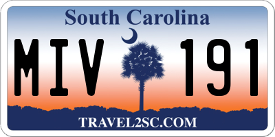 SC license plate MIV191