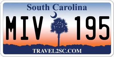 SC license plate MIV195