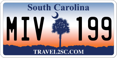 SC license plate MIV199