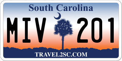 SC license plate MIV201