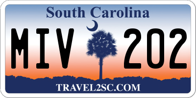 SC license plate MIV202