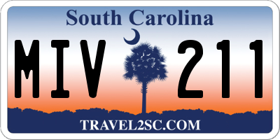 SC license plate MIV211