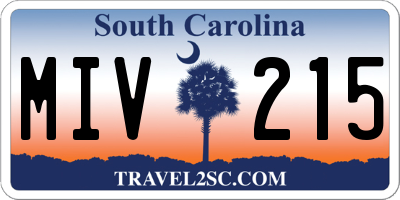 SC license plate MIV215