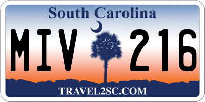 SC license plate MIV216