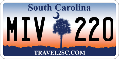 SC license plate MIV220