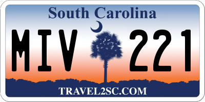 SC license plate MIV221