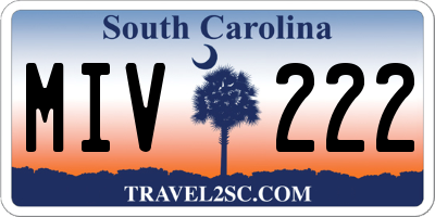 SC license plate MIV222