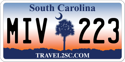 SC license plate MIV223