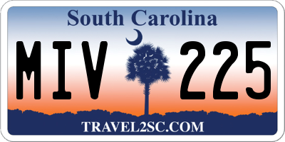 SC license plate MIV225