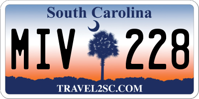 SC license plate MIV228
