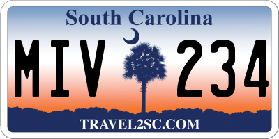 SC license plate MIV234