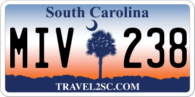 SC license plate MIV238