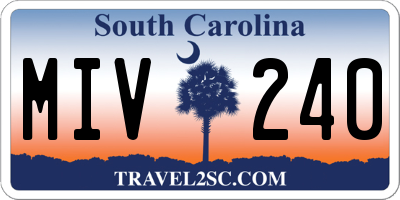 SC license plate MIV240