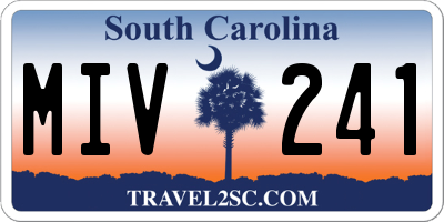 SC license plate MIV241