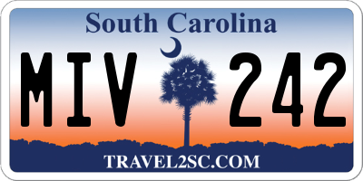 SC license plate MIV242