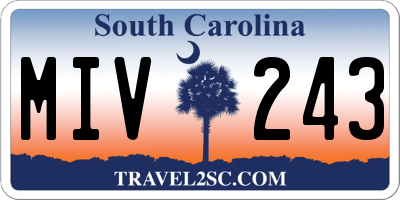 SC license plate MIV243