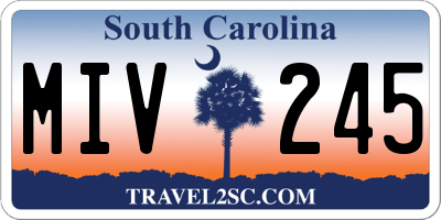 SC license plate MIV245