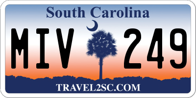 SC license plate MIV249