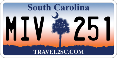 SC license plate MIV251