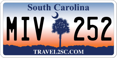 SC license plate MIV252