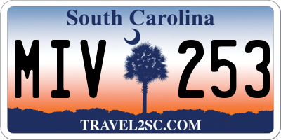 SC license plate MIV253