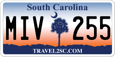 SC license plate MIV255