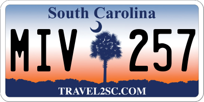 SC license plate MIV257