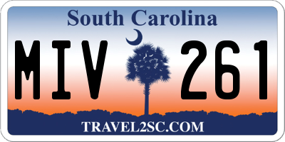 SC license plate MIV261