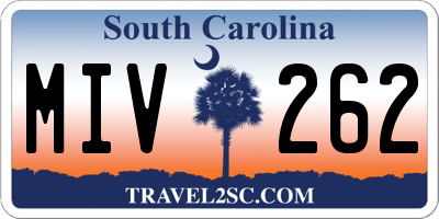 SC license plate MIV262