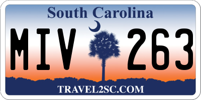 SC license plate MIV263