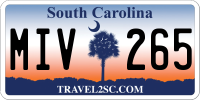SC license plate MIV265