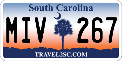 SC license plate MIV267
