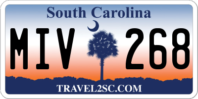 SC license plate MIV268