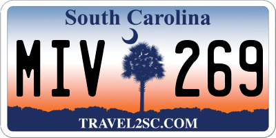SC license plate MIV269