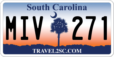 SC license plate MIV271
