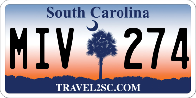 SC license plate MIV274