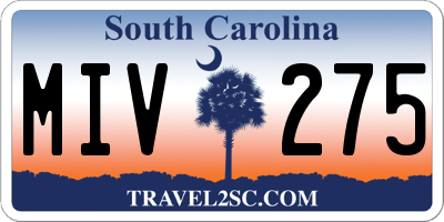 SC license plate MIV275