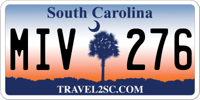 SC license plate MIV276