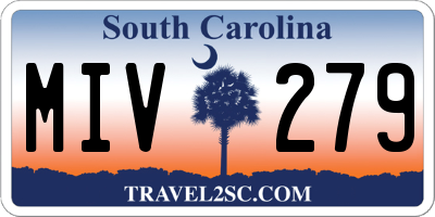 SC license plate MIV279