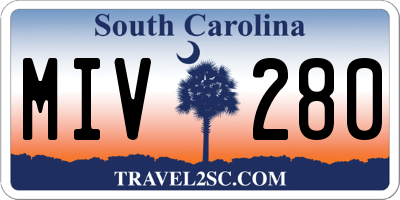 SC license plate MIV280